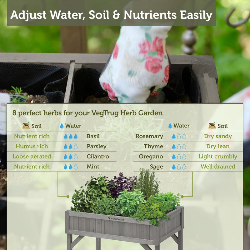 8 Pocket Herb Planter Natural 78x58x80CM