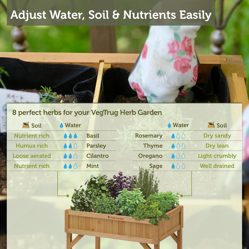 8 Pocket Herb Planter Natural 78x58x80CM