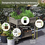 8 Pocket Herb Planter Natural 78x58x80CM