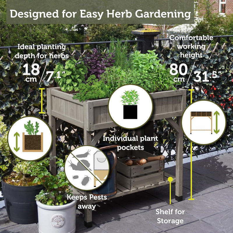 8 Pocket Herb Planter Natural 78x58x80CM