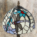8'' Stained Glass Table Lamp Vintage Desk Bedside