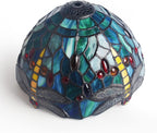 8'' Stained Glass Table Lamp Vintage Desk Bedside