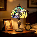 8'' Stained Glass Table Lamp Vintage Desk Bedside