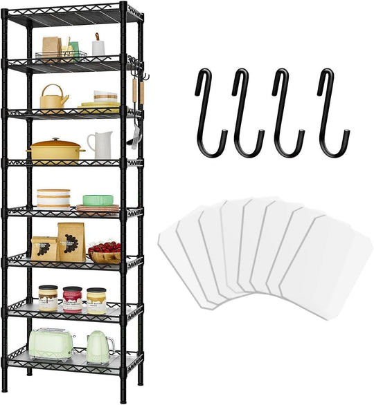 8-Tier Shelving Unit Adjustable Two 4-Tier Storage Shelves