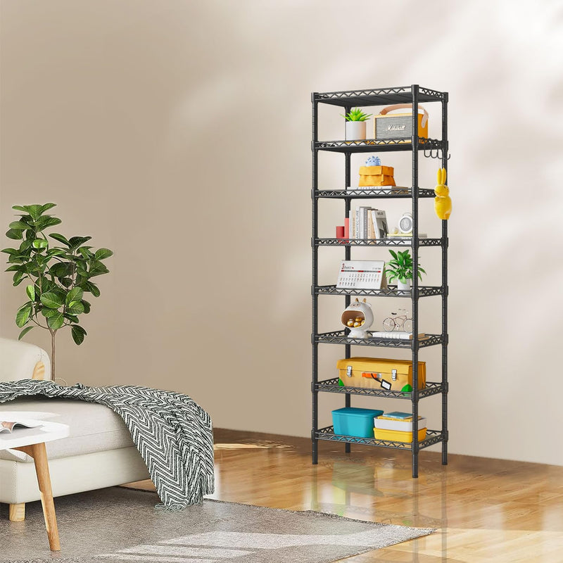 8-Tier Shelving Unit Adjustable Two 4-Tier Storage Shelves