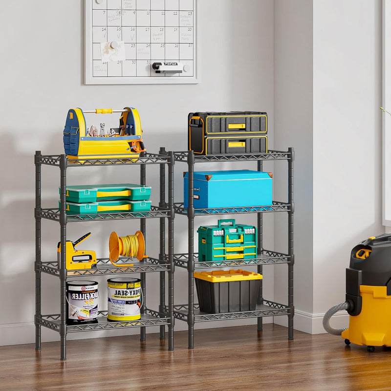 8-Tier Shelving Unit Adjustable Two 4-Tier Storage Shelves