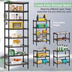 8-Tier Shelving Unit Adjustable Two 4-Tier Storage Shelves