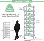 8-Tier Wire Shelving Unit 8 Shelves Metal