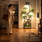 8-Tiered Plant Stand with Grow Lights 62" Tall