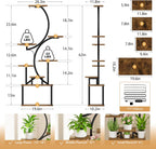 8-Tiered Plant Stand with Grow Lights 62" Tall