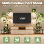 8-Tiered Tall Plant Stand with Grow Light Metal