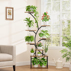 8-Tiered Tall Plant Stand with Grow Light Metal