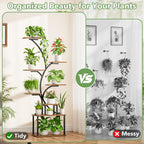 8-Tiered Tall Plant Stand with Grow Light Metal