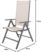 8-Way Adjustable Folding Chair Aluminium