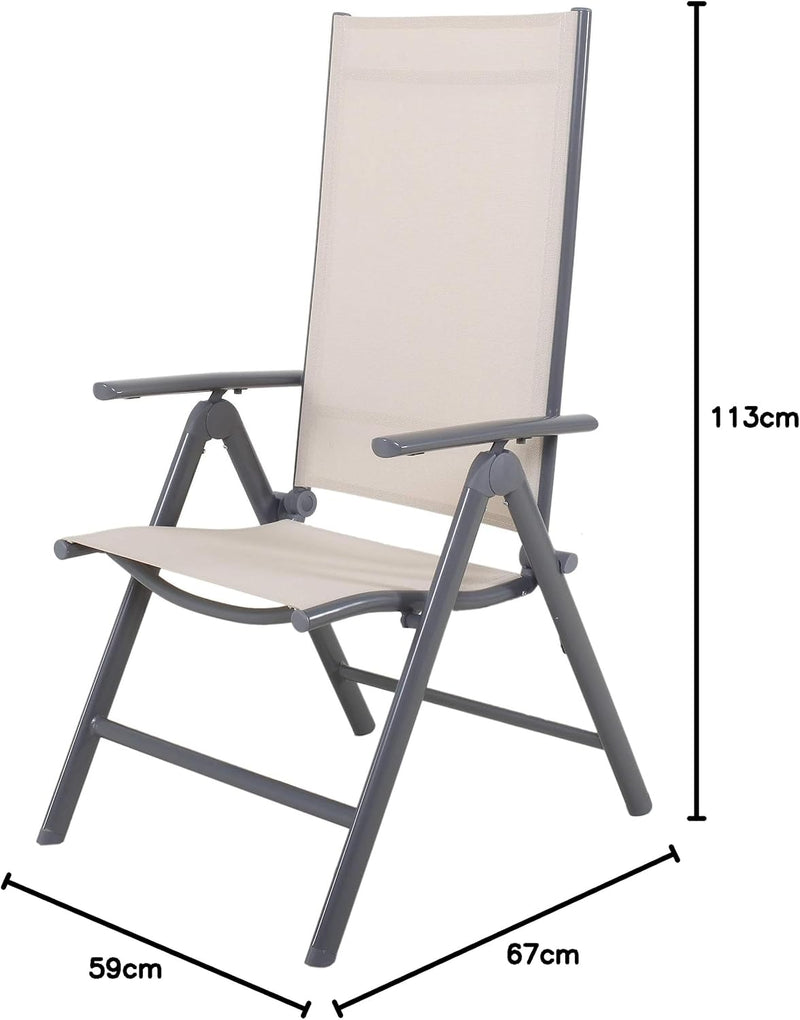8-Way Adjustable Folding Chair Aluminium
