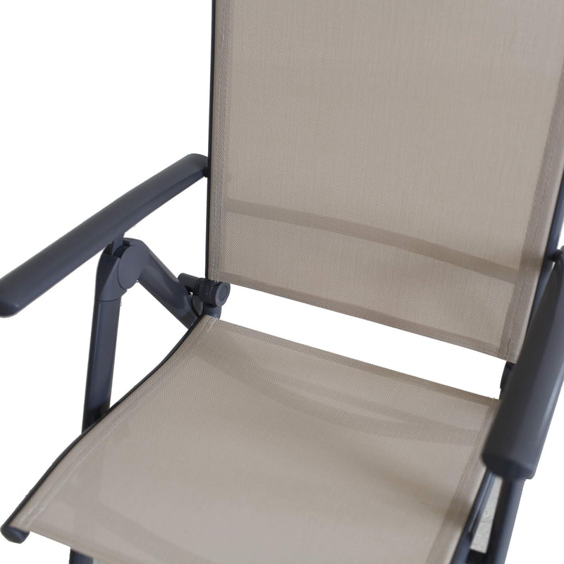 8-Way Adjustable Folding Chair Aluminium