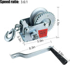 800lbs Heavy Duty Hand Winch Boat Trailer Strap