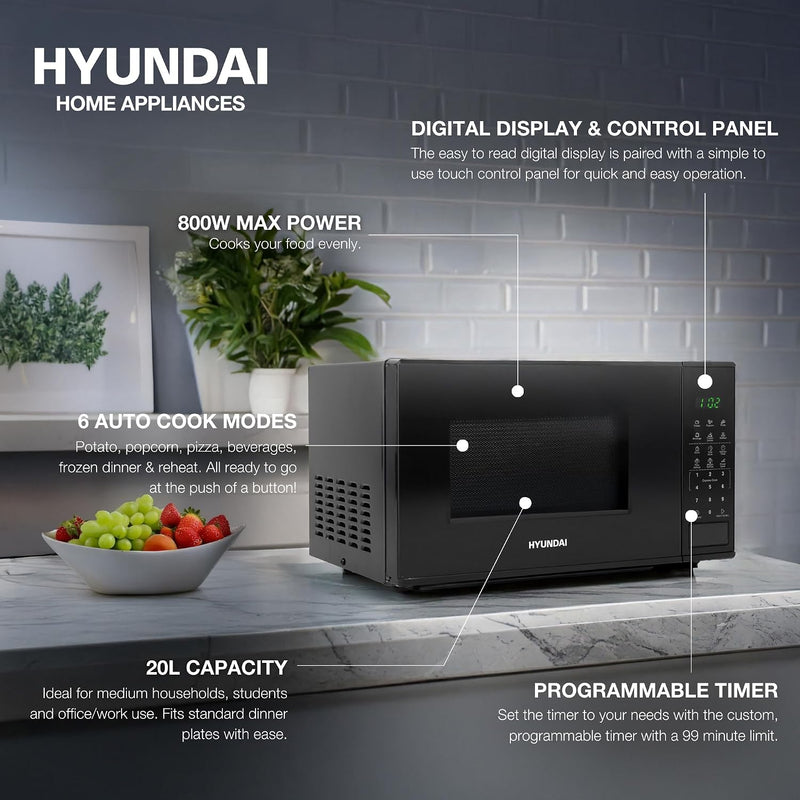 800W 20L Digital Microwave Stainless Steel Interior 11