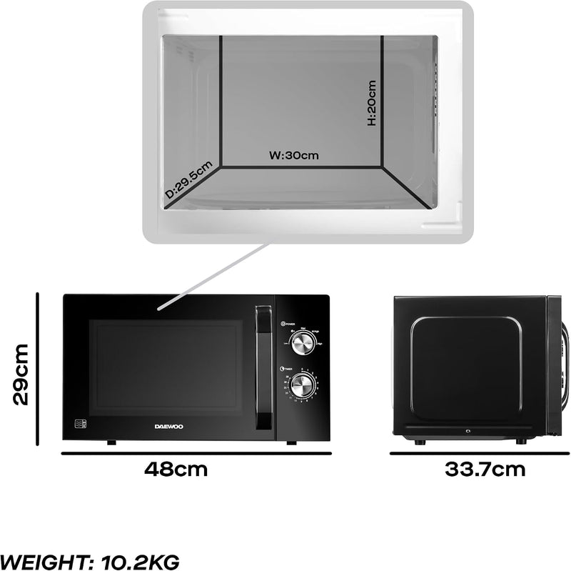 800W 23L Microwave Manual 35 Minute Timer 5