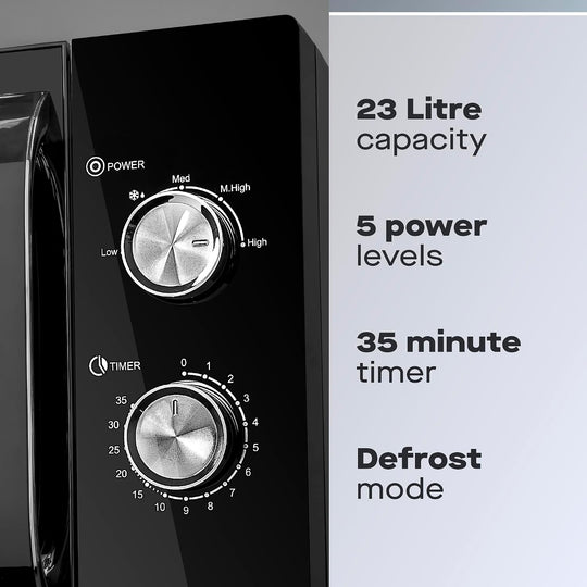 800W 23L Microwave Manual 35 Minute Timer