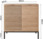 80CM Narrow Sideboard Cabinet Modern Wooden Storage