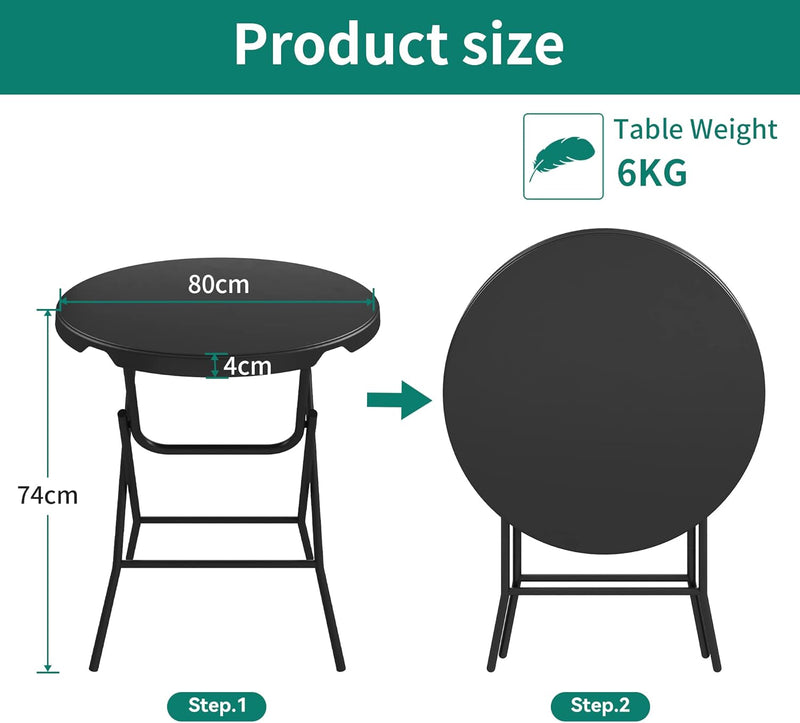 80CM Round Garden Table Super Light Folding Camping