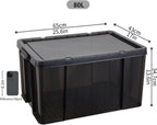 80lx3 Heavy-Duty Storage Boxes Plastic Stackable Box (3Pack)