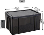 80lx3 Heavy-Duty Storage Boxes Plastic Stackable Box (3Pack)