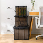 80lx3 Heavy-Duty Storage Boxes Plastic Stackable Box (3Pack)