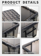 80lx3 Heavy-Duty Storage Boxes Plastic Stackable Box (3Pack)