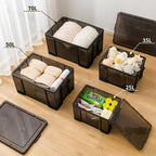 80lx3 Heavy-Duty Storage Boxes Plastic Stackable Box (3Pack)