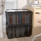 80lx3 Heavy-Duty Storage Boxes Plastic Stackable Box (3Pack)