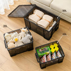 80lx3 Heavy-Duty Storage Boxes Plastic Stackable Box (3Pack)