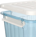 80lx6 Plastic Storage Boxes with Wheels Lidded Box (6 Pack)