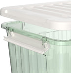 80lx6 Plastic Storage Boxes with Wheels Lidded Box (6 Pack)
