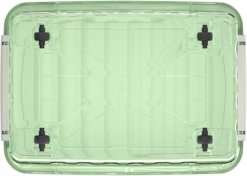 80lx6 Plastic Storage Boxes with Wheels Lidded Box (6 Pack)