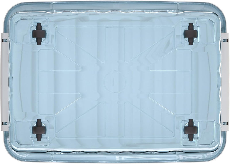 80lx6 Plastic Storage Boxes with Wheels Lidded Box (6 Pack)