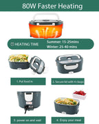 80W Faster Heating Electric Lunch Box Upgraded 3