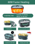 80W Faster Heating Electric Lunch Box Upgraded 3