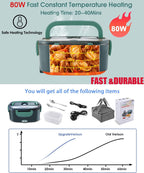 80W Faster Heating Electric Lunch Box Upgraded 3