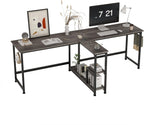 83.7" Two Person Desk Computer with Storage Shelves