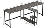 83.7" Two Person Desk Computer with Storage Shelves