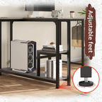 83.7" Two Person Desk Computer with Storage Shelves