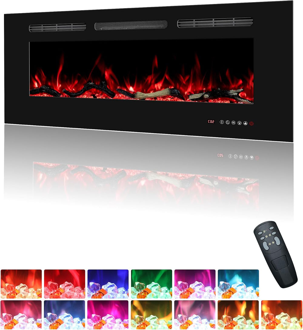 84CM Electric Fireplace Insert Linear Wall Mounted Heater