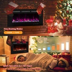 84CM Electric Fireplace Insert Linear Wall Mounted Heater
