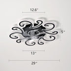 86CM LED Ceiling Fan Light with Remote App