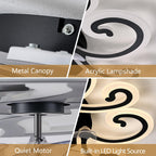 86CM LED Ceiling Fan Light with Remote App