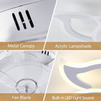 86CM LED Ceiling Fan Light with Remote App