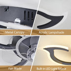 86CM LED Ceiling Fan Light with Remote App
