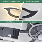 86CM LED Ceiling Fan Light with Remote App